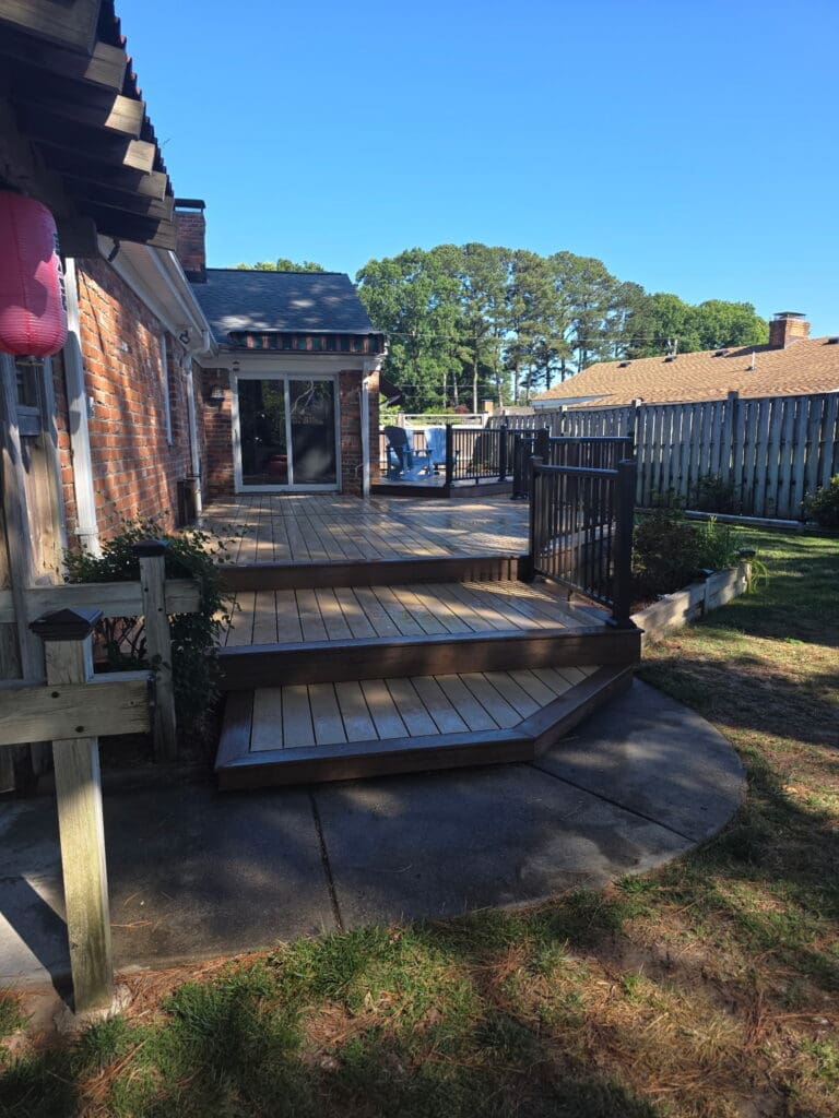 Backyard composite deck in Virginia Beach, VA