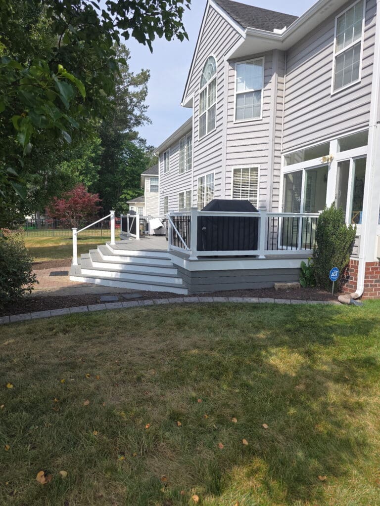 Composite deck with railing in Chesapeake, VA